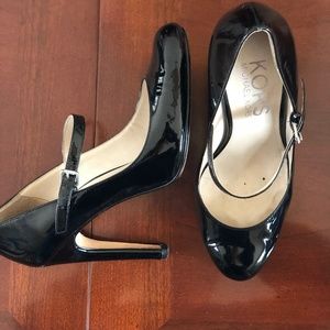 Michael Kors Patent Leather Black Strap Heels